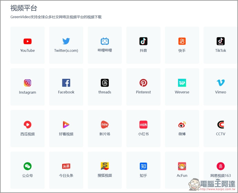 GreenVideo 支援超過 1,000 個影音平台,抖音、YT、B 站、小紅書等都能下載 - 電腦王阿達 GreenVideo 支援超過 1,000 個影音平台,抖音、YT、B 站、小紅書等都能下載 - 電腦王阿達
