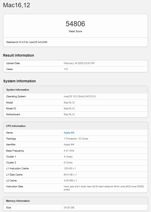 M4 MacBook Air 跑分已現身 Geekbench 資料庫,大約跟標準版 MacBook Pro 差不多 - 電腦王阿達 M4 MacBook Air 跑分已現身 Geekbench 資料庫,大約跟標準版 MacBook Pro 差不多 - 電腦王阿達