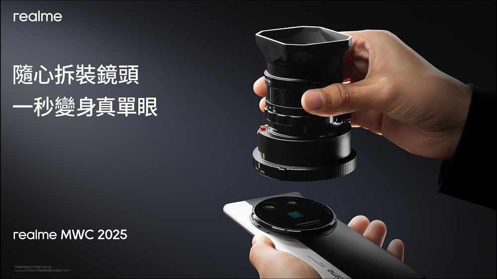 realme MWC 2025 新戰略:目標三年內全球用戶數翻倍,推出 14 Pro系列並首度公開可拆換鏡頭概念機 - 電腦王阿達 realme MWC 2025 新戰略:目標三年內全球用戶數翻倍,推出 14 Pro系列並首度公開可拆換鏡頭概念機 - 電腦王阿達