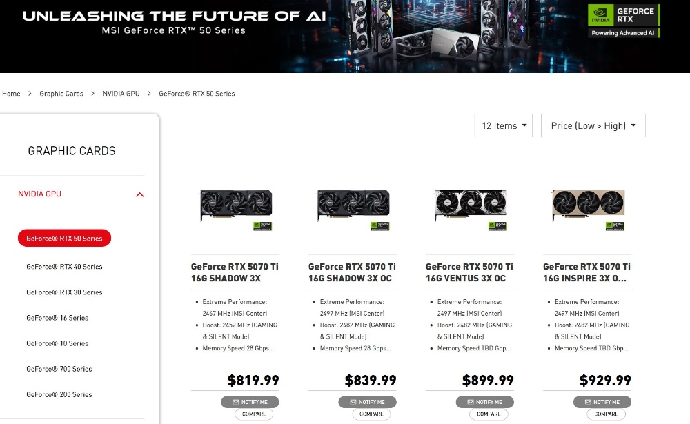 RTX 5070 Ti 也不例外的變更貴,已經有品牌商悄悄提高售價 - 電腦王阿達 RTX 5070 Ti 也不例外的變更貴,已經有品牌商悄悄提高售價 - 電腦王阿達