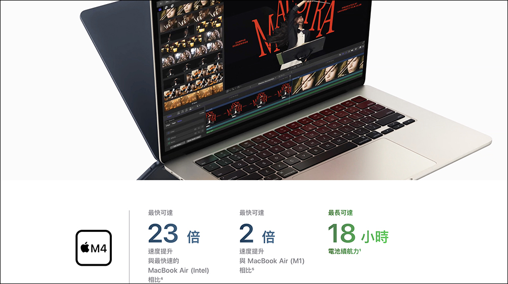 Apple 宣稱 M4 MacBook Air 比 Intel 版本快 23 倍?但測試方法有待討論 - 電腦王阿達 Apple 宣稱 M4 MacBook Air 比 Intel 版本快 23 倍?但測試方法有待討論 - 電腦王阿達