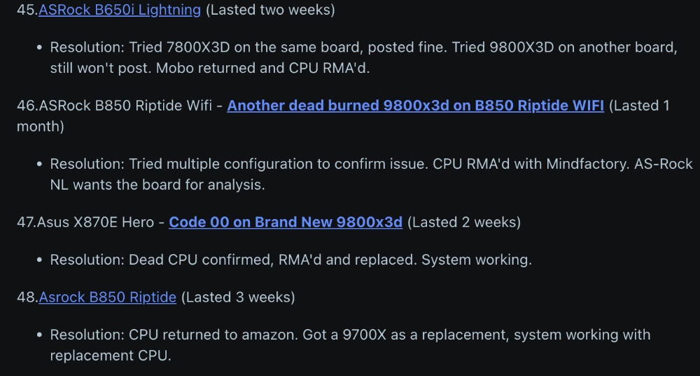 災情?已有超過 100 個 Ryzen 7 9800X3D 故障案例,有些甚至用一小時不到就掛了 - 電腦王阿達 災情?已有超過 100 個 Ryzen 7 9800X3D 故障案例,有些甚至用一小時不到就掛了 - 電腦王阿達