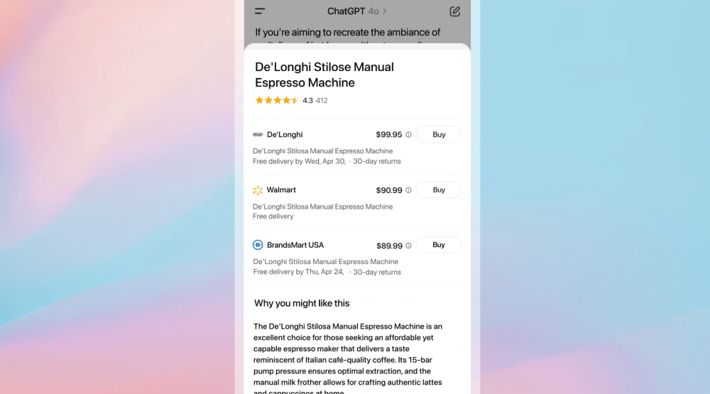 ChatGPT Search 現在也能購物,除了分析和推薦外,還直接附上購買連結、各平台售價 - 電腦王阿達 ChatGPT Search 現在也能購物,除了分析和推薦外,還直接附上購買連結、各平台售價 - 電腦王阿達