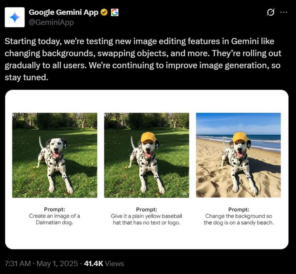 Google Gemini 圖片編輯功能即將上線:支援背景更換與物件交換 - 電腦王阿達 Google Gemini 圖片編輯功能即將上線:支援背景更換與物件交換 - 電腦王阿達