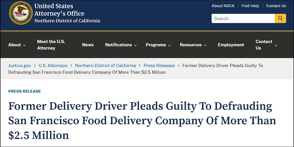 美國外送員透過內鬼與系統漏洞詐騙外送平台 DoorDash 高達250萬美金 - 電腦王阿達 美國外送員透過內鬼與系統漏洞詐騙外送平台 DoorDash 高達250萬美金 - 電腦王阿達