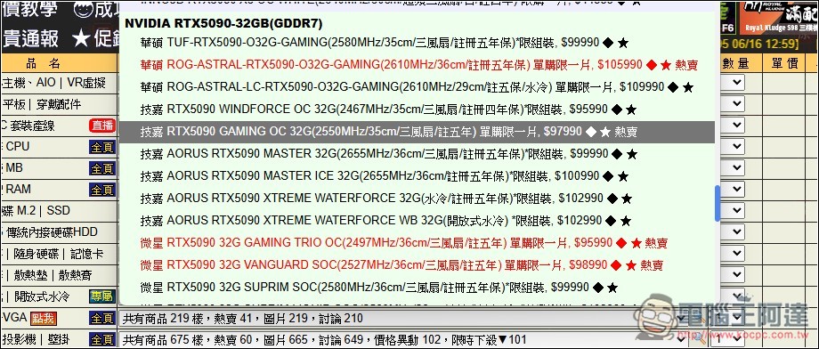 RTX 5090 價格終於開始鬆動,很多地方都出現明顯的降價 - 電腦王阿達 RTX 5090 價格終於開始鬆動,很多地方都出現明顯的降價 - 電腦王阿達