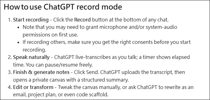 ChatGPT Record 即時錄音模式正式推出!會生成逐字稿、支援多人說話、最長 120 分鐘 - 電腦王阿達 ChatGPT Record 即時錄音模式正式推出!會生成逐字稿、支援多人說話、最長 120 分鐘 - 電腦王阿達