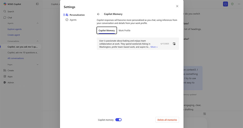 Microsoft 365 獲得新功能「Copilot Memory 」,AI 讓你的工作更高效、個人化 - 電腦王阿達 Microsoft 365 獲得新功能「Copilot Memory 」,AI 讓你的工作更高效、個人化 - 電腦王阿達