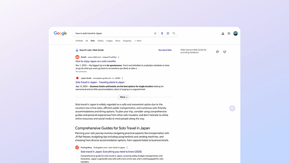 Google 搜尋結果導入「Web Guide 」,用 AI 組織、重塑結果頁面 - 電腦王阿達 Google 搜尋結果導入「Web Guide 」,用 AI 組織、重塑結果頁面 - 電腦王阿達