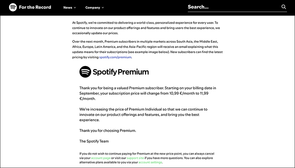 Spotify 9 月起全面調漲!台灣四大訂閱方案全面上修,最多漲 30 元! - 電腦王阿達 Spotify