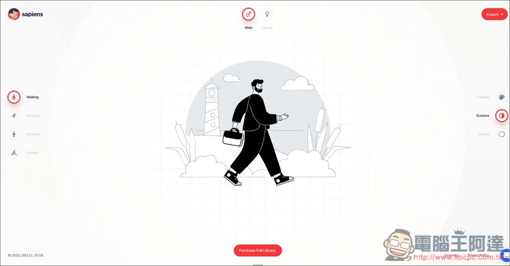 Sapiens Character Builder 可製作出超過 3,000 種角色插畫的免費生成工具,髮型、臉型、服飾、背景等都能自行決定 - 電腦王阿達 Sapiens Character Builder 可製作出超過 3,000 種角色插畫的免費生成工具,髮型、臉型、服飾、背景等都能自行決定 - 電腦王阿達