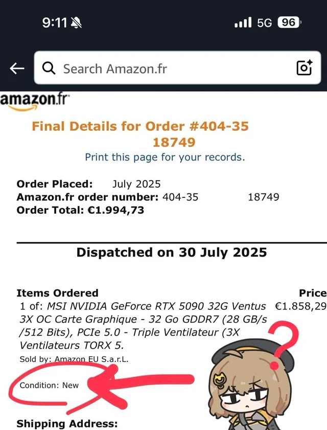 買 Amazon 的 RTX 5090 要小心!網友從官方賣場買全新 MSI RTX 5090 顯卡,結果裡面的 GPU 和 VRAM 都消失 - 電腦王阿達 買 Amazon 的 RTX 5090 要小心!網友從官方賣場買全新 MSI RTX 5090 顯卡,結果裡面的 GPU 和 VRAM 都消失 - 電腦王阿達