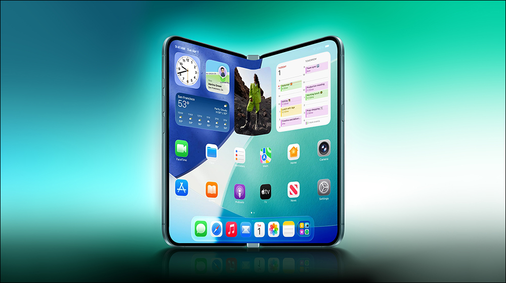 iPhone Fold 傳 2026 年登場!蘋首款全螢幕 iPhone 無瀏海、無動態島,搭載 24MP 螢幕下前鏡頭 - 電腦王阿達 iPhone Fold