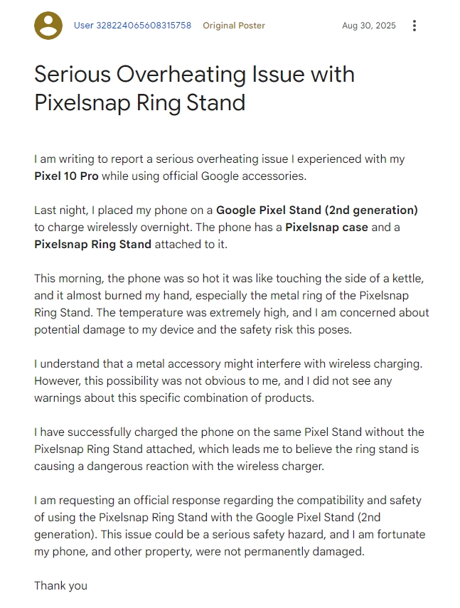 Pixel 10 用戶回報原廠 Pixelsnap 指環支架設計缺陷 - 電腦王阿達 Pixel 10 用戶回報原廠 Pixelsnap 指環支架設計缺陷 - 電腦王阿達