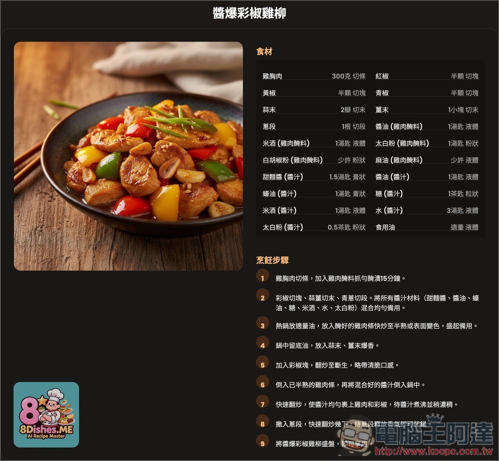 8Dishes.ME 免費 AI 食譜工具,選擇菜系和場合就會生成 8 道推薦料理 - 電腦王阿達 8Dishes.ME 免費 AI 食譜工具,選擇菜系和場合就會生成 8 道推薦料理 - 電腦王阿達