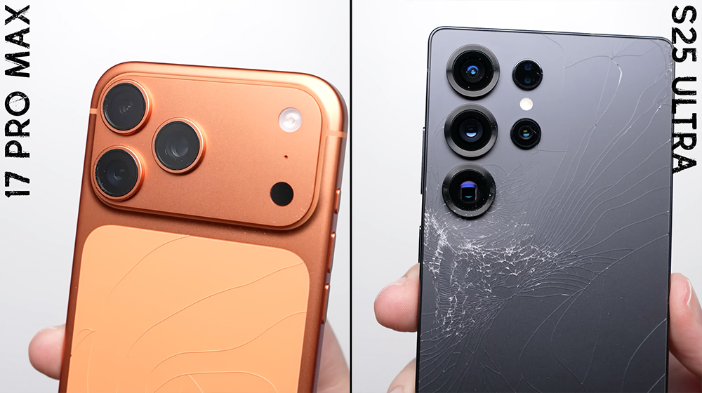 iPhone 17 Pro Max vs Galaxy S25 Ultra 跌落測試!誰才是真正的耐摔王? - 電腦王阿達 iPhone 17 Pro Max