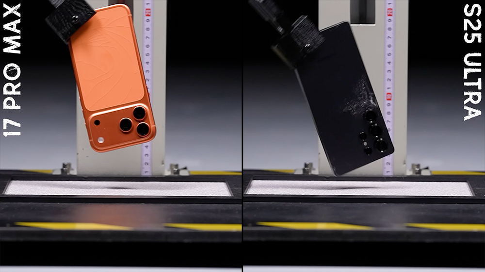 iPhone 17 Pro Max vs Galaxy S25 Ultra 跌落測試!誰才是真正的耐摔王? - 電腦王阿達 iPhone 17 Pro Max
