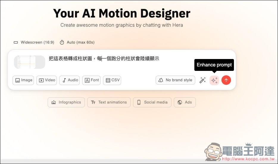 Hera AI 用對話就能為圖表、圖片加上「動態效果」,製作專業說明動畫無難度 - 電腦王阿達 Hera AI 用對話就能為圖表、圖片加上「動態效果」,製作專業說明動畫無難度 - 電腦王阿達