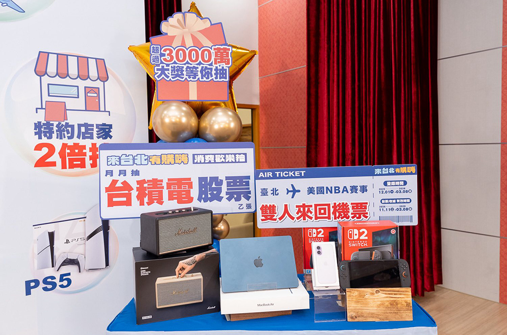 普發現金「來台北有購嗨」開跑!消費滿 200 元抽千萬現金、台積電股票、Tesla 、iPhone 17、MacBook 、Switch 2 豪禮大放送 - 電腦王阿達 普發現金「來台北有購嗨」開跑!消費滿 200 元抽千萬現金、台積電股票、Tesla 、iPhone 17、MacBook 、Switch 2 豪禮大放送 - 電腦王阿達