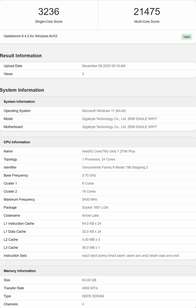 Intel 新款 Ultra 7 270K Plus 跑分再次現身 Geekbench,跟 Ultra 9 285K 相當 - 電腦王阿達 Intel 新款 Ultra 7 270K Plus 跑分再次現身 Geekbench,跟 Ultra 9 285K 相當 - 電腦王阿達