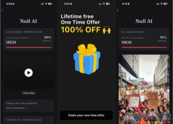 「Null AI：Deepfake AI Detector」終身版限免！AI 影片、AI 圖片真假一鍵快速辨識