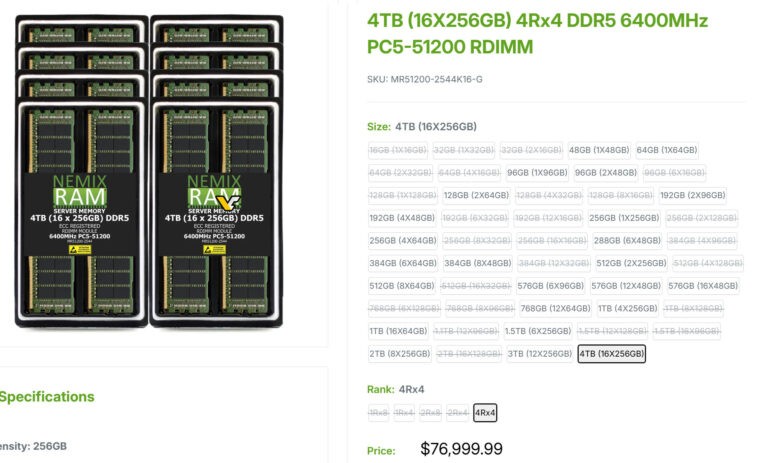 現在 4TB DDR5 RDIMM 記憶體套組的價格,已經比一台雪佛蘭超跑還貴了 - 電腦王阿達 現在 4TB DDR5 RDIMM 記憶體套組的價格,已經比一台雪佛蘭超跑還貴了 - 電腦王阿達