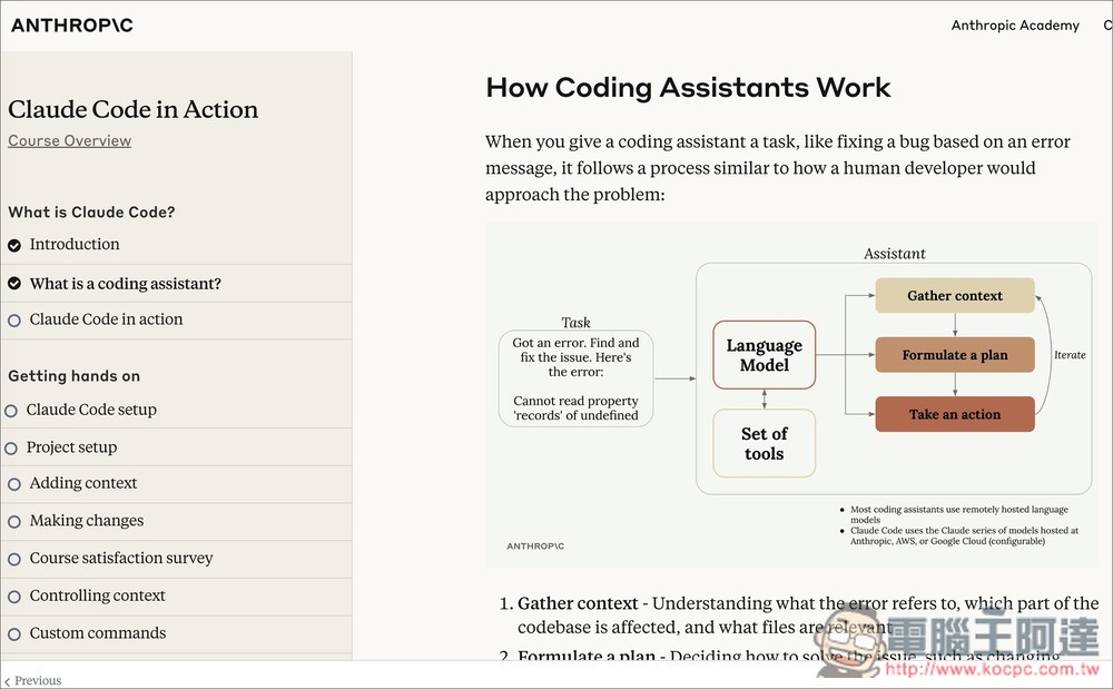 Anthropic 自家 Claude Code 免費線上課程,上完後可獲得專屬證書 - 電腦王阿達 Anthropic 自家 Claude Code 免費線上課程,上完後可獲得專屬證書 - 電腦王阿達