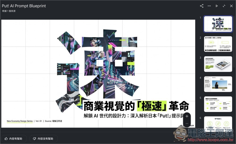 NotebookLM 簡報必學:8 個提示詞分享,輕鬆生成多種 AI 設計風格 - 電腦王阿達 NotebookLM 簡報必學:8 個提示詞分享,輕鬆生成多種 AI 設計風格 - 電腦王阿達
