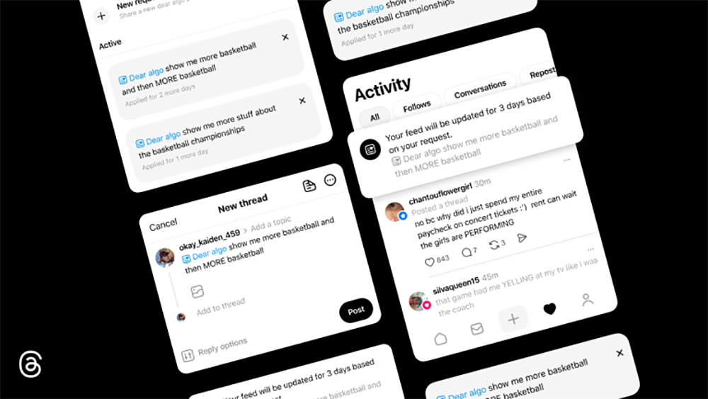 現在不離開應用就能直接將 Threads 貼文分享到 Instagram Story - 電腦王阿達 Threads 將導入新 AI 功能「Dear Algo」,讓用戶個人化自訂資訊流 - 電腦王阿達