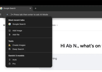 Google 在 Chrome 網址列新增完整 AI 模式提示框