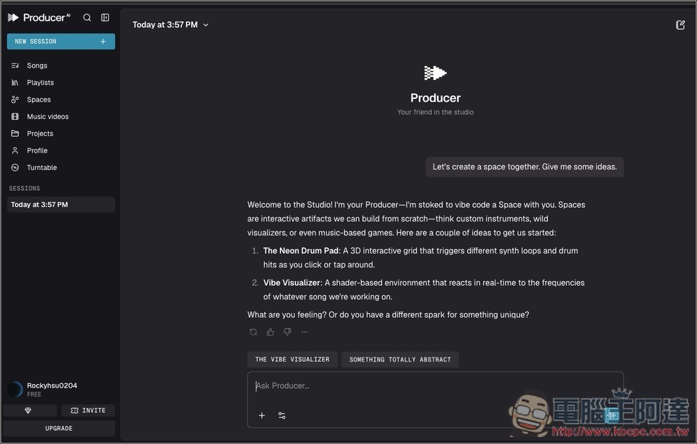 Producer.ai 被 Google 收購的 AI 音樂代理創作平台!不只能生成音樂,還能製作音樂錄影帶、聆聽音樂空間 - 電腦王阿達 Producer.ai 被 Google 收購的 AI 音樂代理創作平台!不只能生成音樂,還能製作音樂錄影帶、聆聽音樂空間 - 電腦王阿達