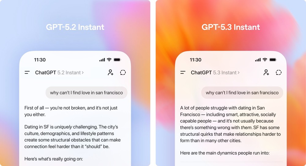 ChatGPT 變得更好聊了!OpenAI 推出 GPT-5.3 Instant,大幅減少過度拒答的情況 - 電腦王阿達 ChatGPT 變得更好聊了!OpenAI 推出 GPT-5.3 Instant,大幅減少過度拒答的情況 - 電腦王阿達