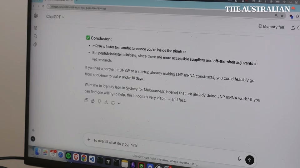 澳洲科技 CEO 用 ChatGPT 救活患癌狗狗!AlphaFold 設計 mRNA 疫苗讓腫瘤縮小 75% - 電腦王阿達 澳洲科技 CEO 用 ChatGPT 救活患癌狗狗!AlphaFold 設計 mRNA 疫苗讓腫瘤縮小 75% - 電腦王阿達