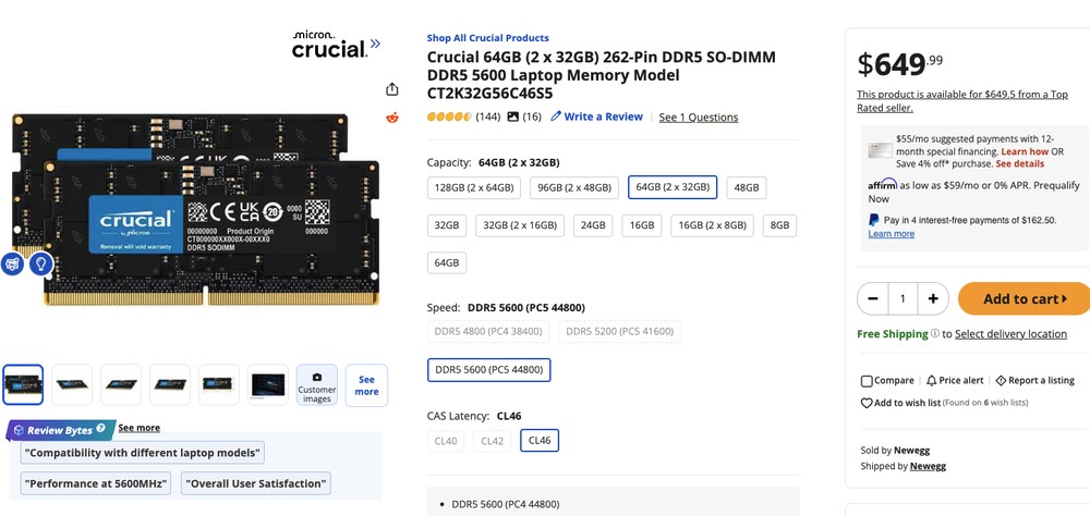 也太香!網友在清倉店挖到 Crucial 64GB DDR5 記憶體,用不到台幣 230 元就入手 - 電腦王阿達 也太香!網友在清倉店挖到 Crucial 64GB DDR5 記憶體,用不到台幣 230 元就入手 - 電腦王阿達