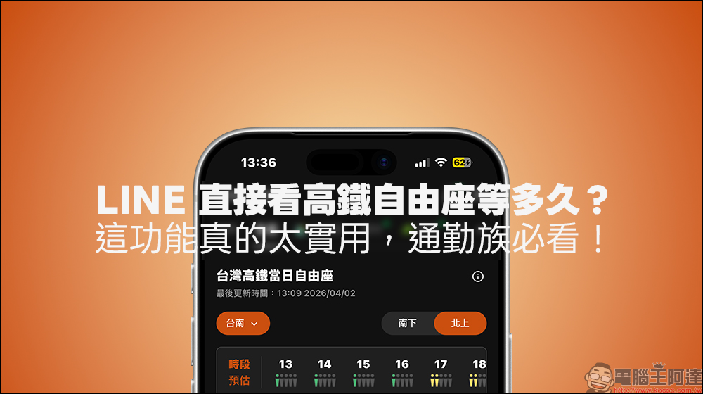 LINE 直接看高鐵自由座等多久?這功能真的太實用,通勤族必看! - 電腦王阿達 LINE 直接看高鐵自由座等多久?這功能真的太實用,通勤族必看! - 電腦王阿達