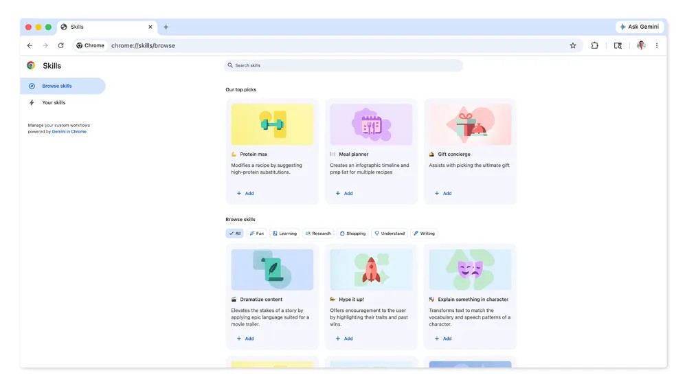 Chrome 也有 Skills 功能了!輕鬆一鍵重複使用你的 AI 工作流程 - 電腦王阿達 Chrome 也有 Skills 功能了!輕鬆一鍵重複使用你的 AI 工作流程 - 電腦王阿達