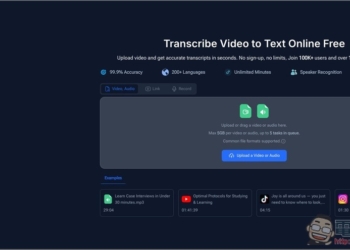 Video Transcriber 免費 AI 影片轉文字線上工具，支援自行上傳、YouTube、TikTok、Instagram 等，無時間限制