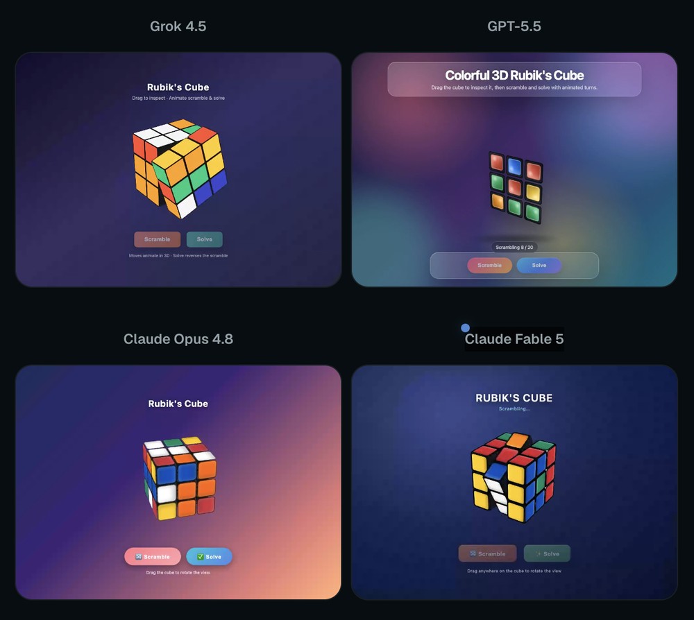 Grok 4.5、GPT-5.5、Claude Opus 4.8、Fable 5 實測打造相同 App,誰表現最好、成本最低? - 電腦王阿達 Grok 4.5、GPT-5.5、Claude Opus 4.8、Fable 5 實測打造相同 App,誰表現最好、成本最低? - 電腦王阿達