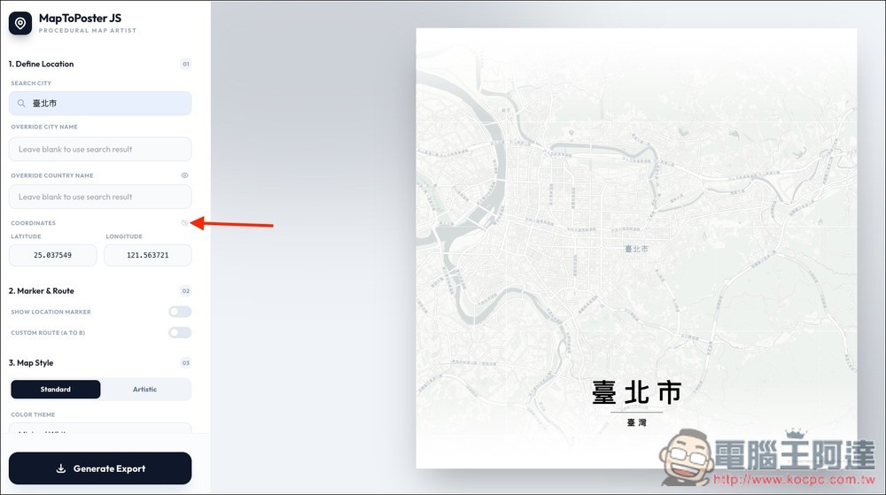 MapToPoster JS 一鍵生成自訂路線的高質感地圖海報,把你的旅行軌跡變成藝術品 - 電腦王阿達 MapToPoster JS 一鍵生成自訂路線的高質感地圖海報,把你的旅行軌跡變成藝術品 - 電腦王阿達