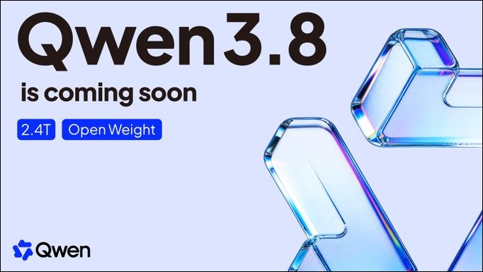 通義千問 Qwen3.8 登場:2.4 兆參數、即將開源,號稱能力僅次於 Fable 5 - 電腦王阿達 通義千問 Qwen3.8 登場:2.4 兆參數、即將開源,號稱能力僅次於 Fable 5 - 電腦王阿達