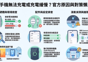 三星手機為何無法充電或是充電緩慢?