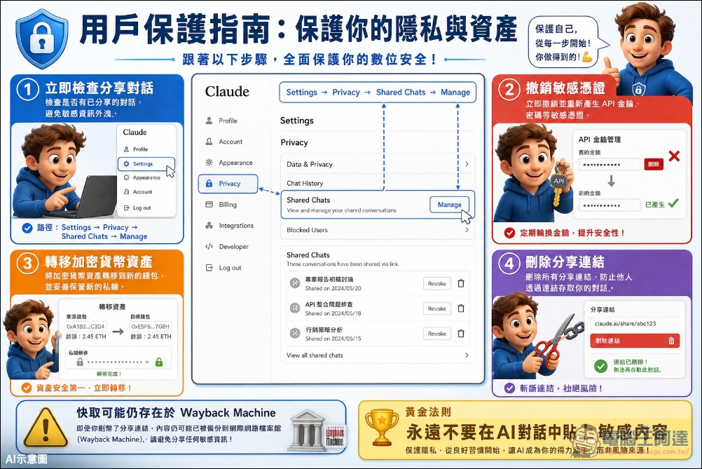 Claude 爆嚴重隱私問題,「分享」內容遭 Google 全面索引,API 金鑰與私密資訊全曝光 - 電腦王阿達 Claude 爆嚴重隱私問題,「分享」內容遭 Google 全面索引,API 金鑰與私密資訊全曝光 - 電腦王阿達