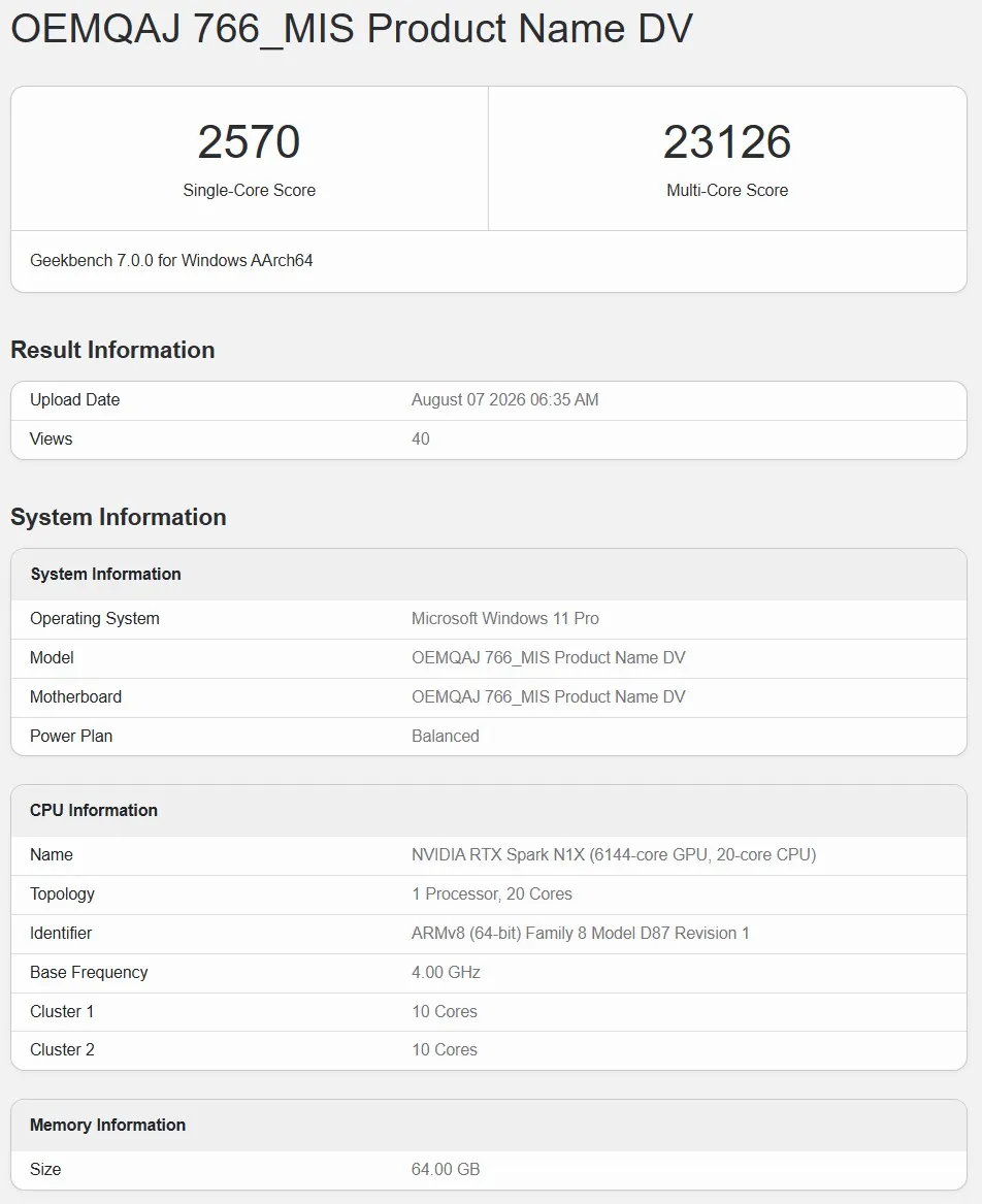 RTX Spark 最新 Geekbench 跑分曝光!18 核心版現身,20 核心效能贏過多數 x86 行動晶片 - 電腦王阿達 RTX Spark 最新 Geekbench 跑分曝光!18 核心版現身,20 核心效能贏過多數 x86 行動晶片 - 電腦王阿達