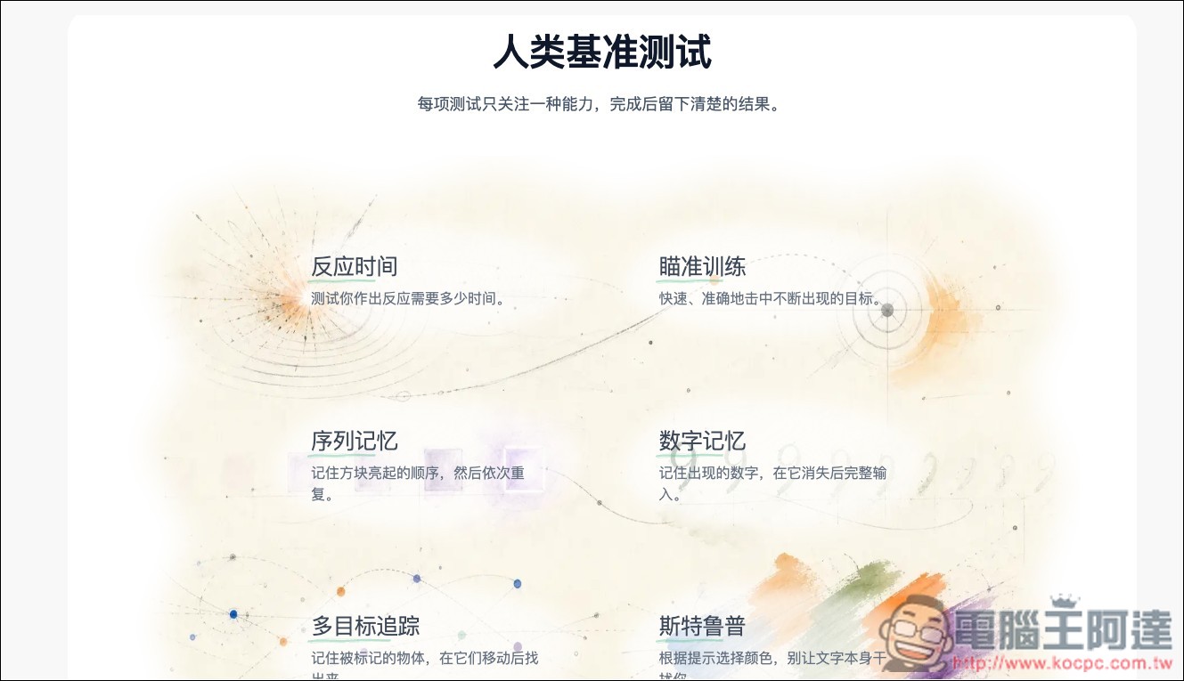 PickTests 免費線上快速檢測你的反應速度、記憶力與專注力 - 電腦王阿達 PickTests 免費線上快速檢測你的反應速度、記憶力與專注力 - 電腦王阿達