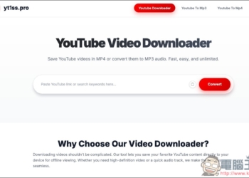 yt1ss.pro 免費無廣告的 YouTube 影片下載工具，貼上網址就能下載 4K MP4、MP3