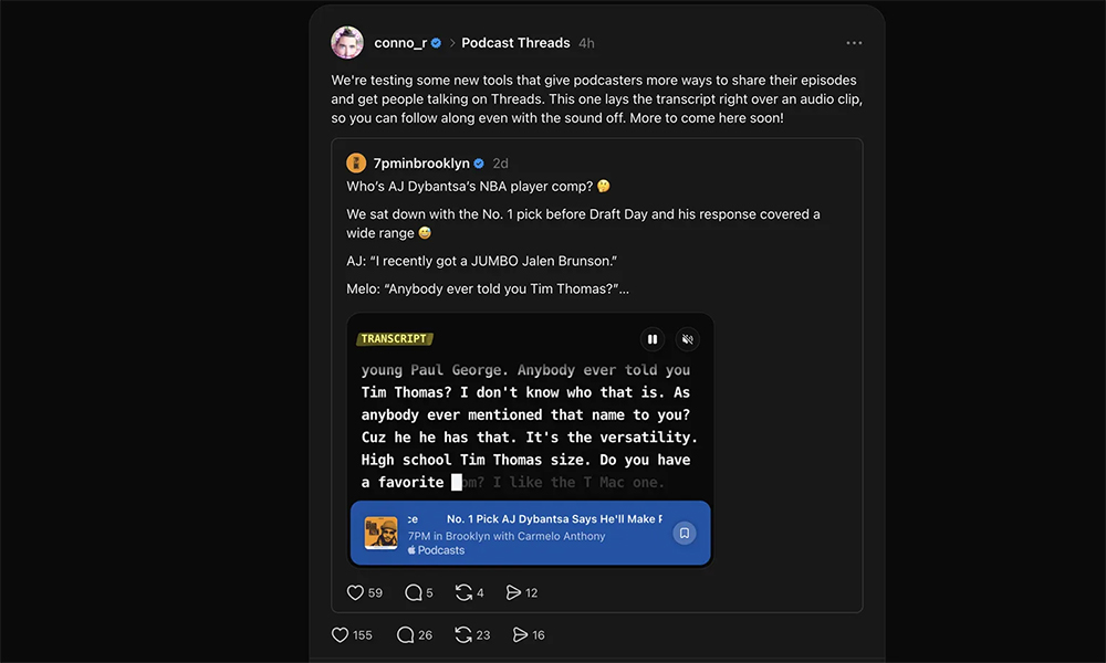 Threads 希望透過文字稿讓用戶收聽 Podcast 更容易 - 電腦王阿達 Threads 希望透過文字稿讓用戶收聽 Podcast 更容易 - 電腦王阿達