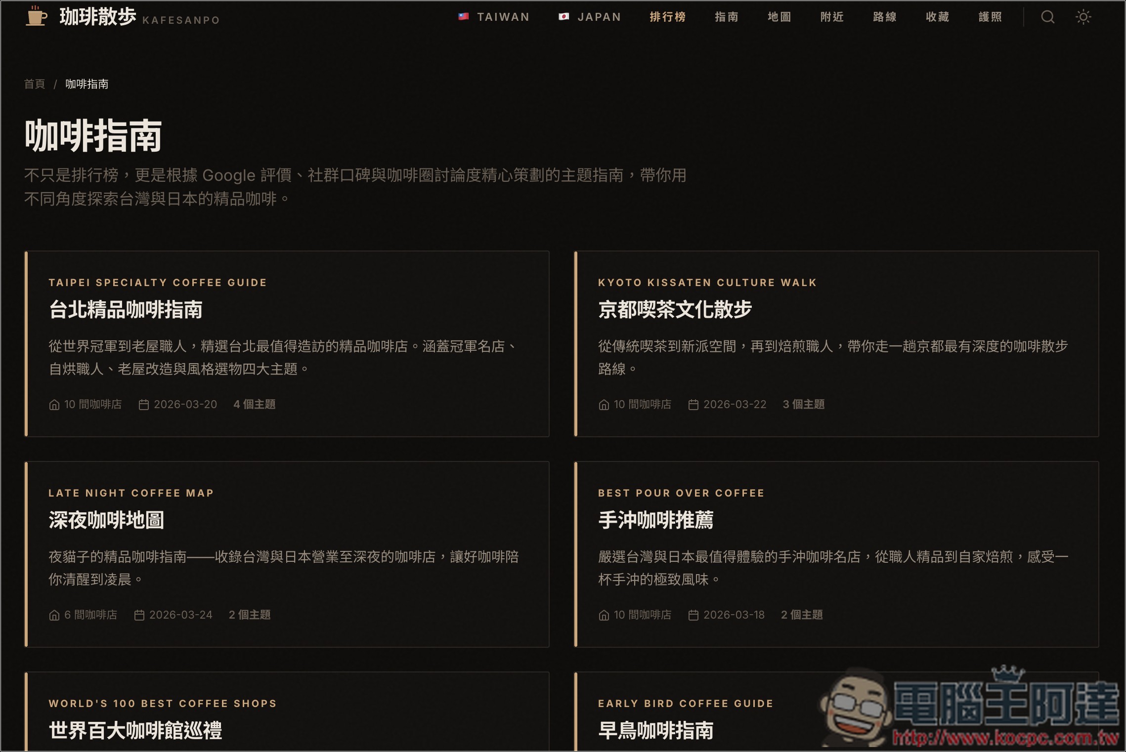 「珈琲散步」收集台灣和日本近 700 家特色咖啡廳,還提供一日咖啡路線規劃功能 - 電腦王阿達 「珈琲散步」收集台灣和日本近 700 家特色咖啡廳,還提供一日咖啡路線規劃功能 - 電腦王阿達