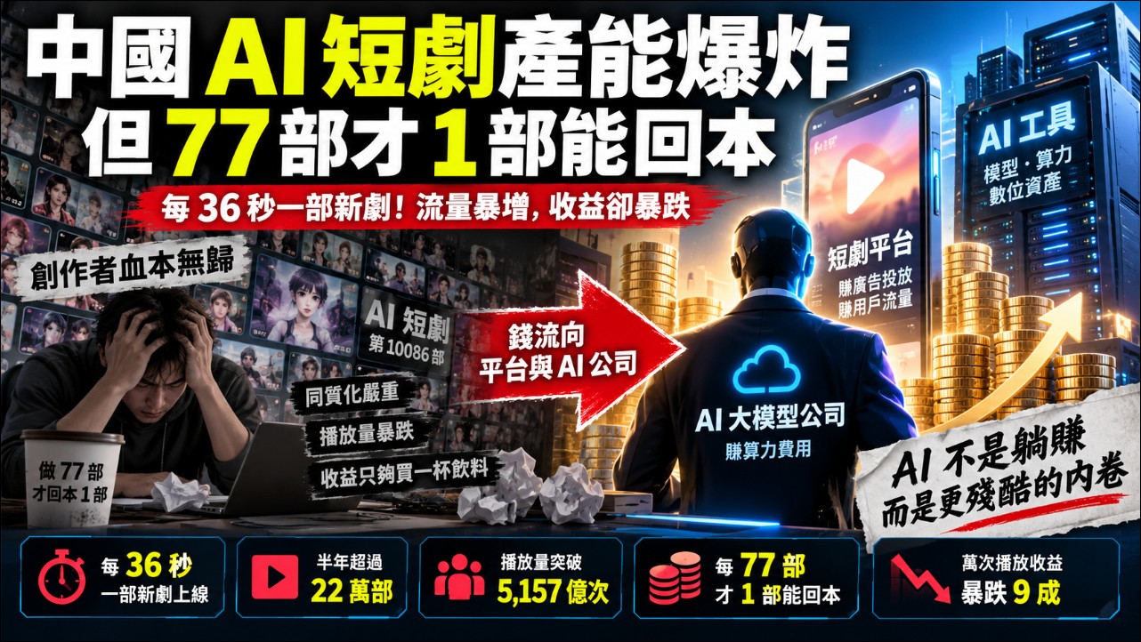 泡沫已破!中國 AI 漫劇半年爆量 22 萬部,98.7% 血本無歸 - 電腦王阿達 泡沫已破!中國 AI 漫劇半年爆量 22 萬部,98.7% 血本無歸 - 電腦王阿達
