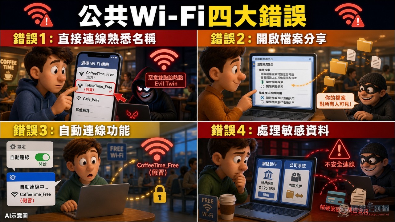 在台灣的咖啡廳辦公:使用公共網路時,大多數人未察覺的常見錯誤 - 電腦王阿達 在台灣的咖啡廳辦公:使用公共網路時,大多數人未察覺的常見錯誤 - 電腦王阿達