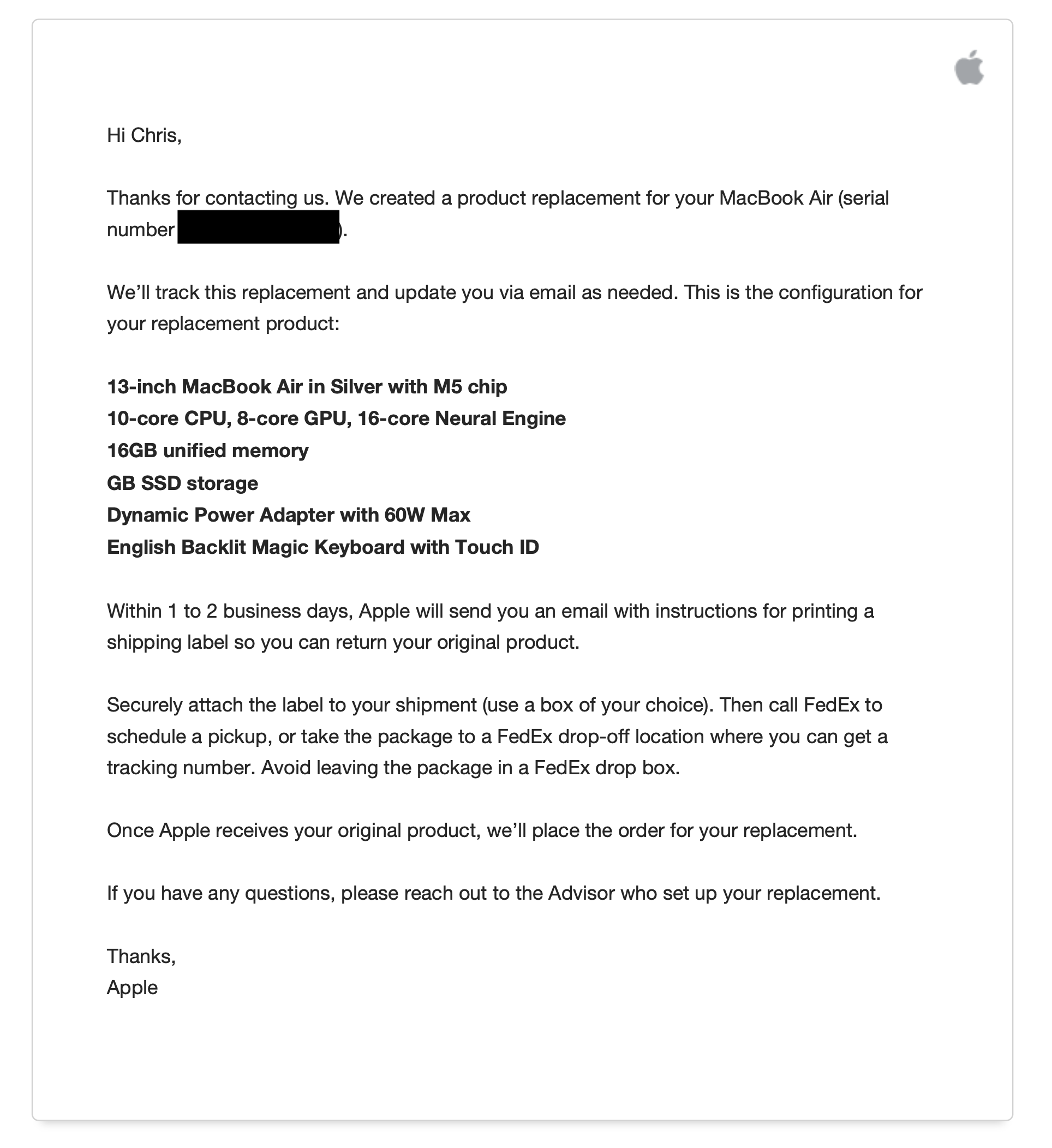 羨慕!國外網友原本只是想修 6 年前的 Intel MacBook Air,Apple 直接免費換成 M5 新機 - 電腦王阿達 羨慕!國外網友原本只是想修 6 年前的 Intel MacBook Air,Apple 直接免費換成 M5 新機 - 電腦王阿達